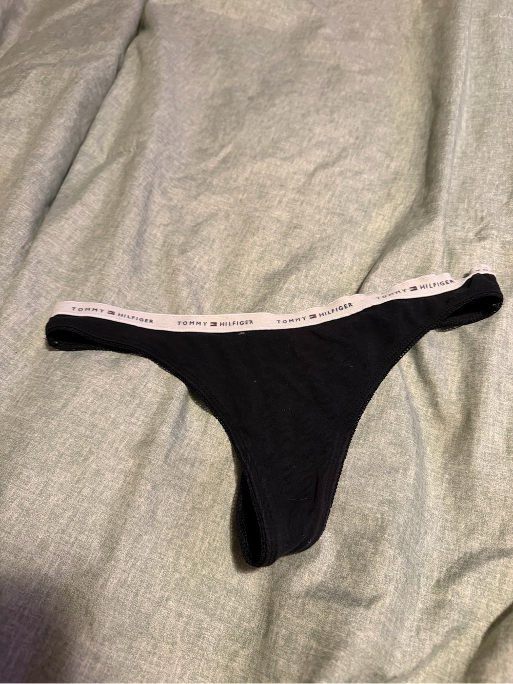 Tommy Hilfiger Black Cotton Thong